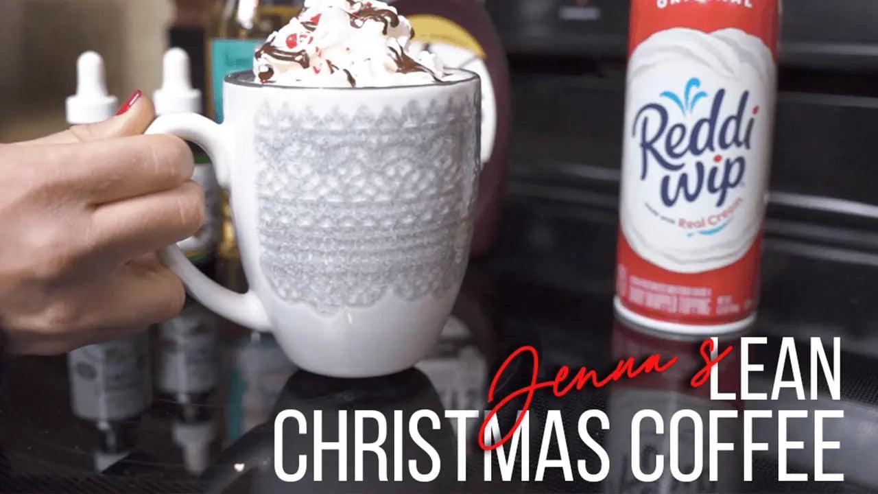 Lean Christmas coffee โ a skinny peppermint white mocha topped with whipped cream and crushed candy cane