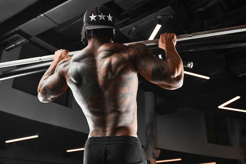 Lifter performing pull-ups on a bar during a pull day workout