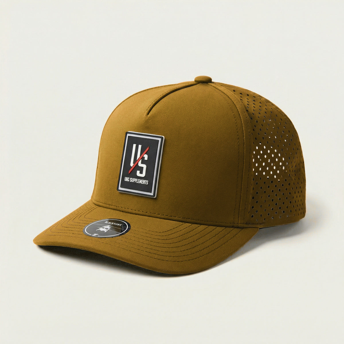 Tan PVC-patch performance hat, product view