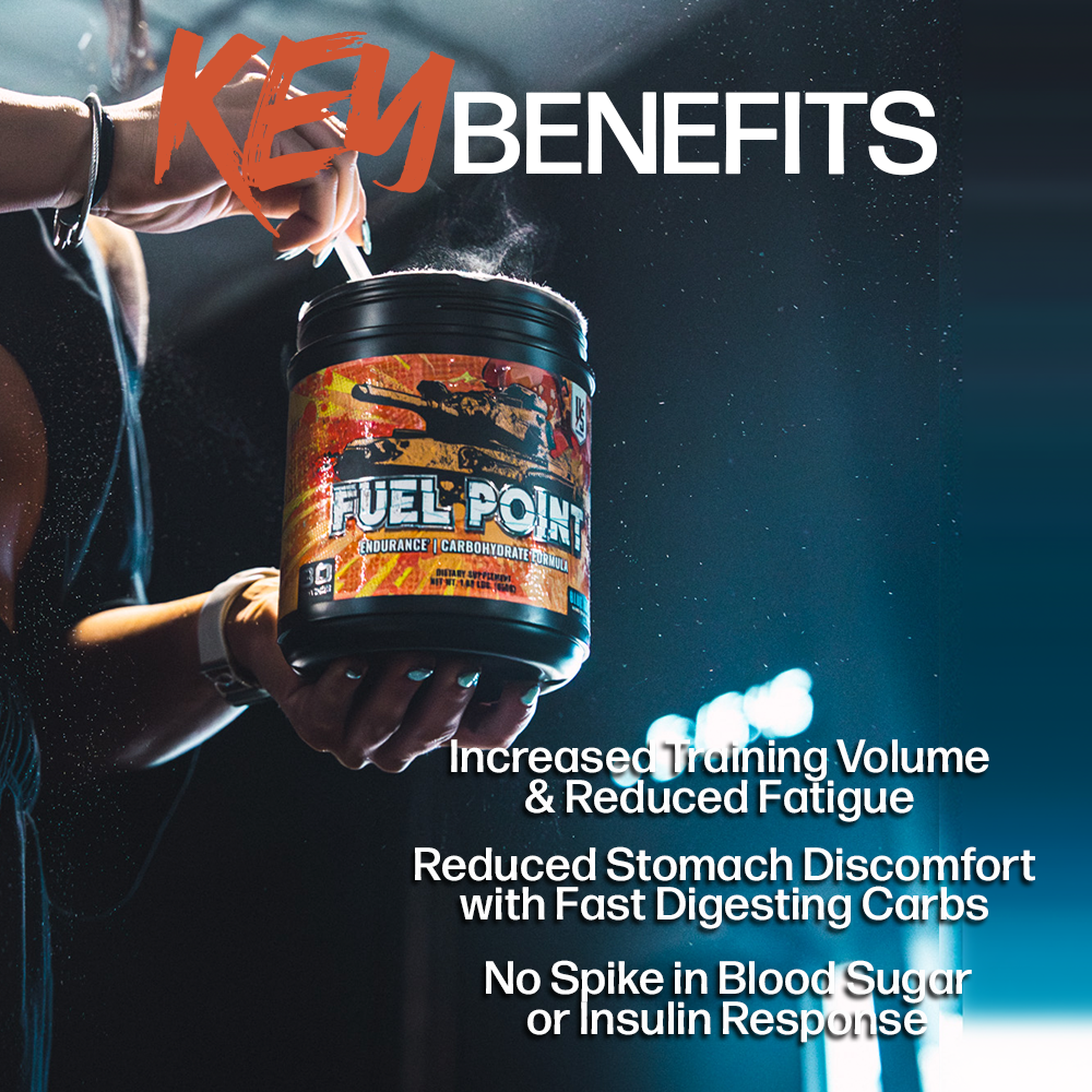 Fuel Point key benefits: increased training volume, reduced fatigue and fast-digesting carbs without a blood sugar spike