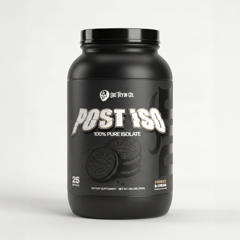 Post Iso 100% pure whey isolate tub in Cookies and Cream, 25 servings