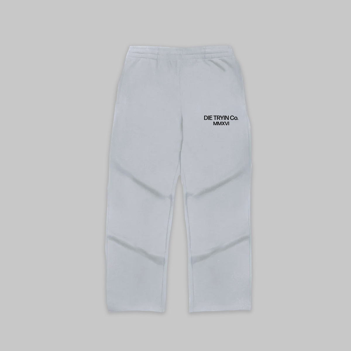 Straight leg joggers flat lay in white