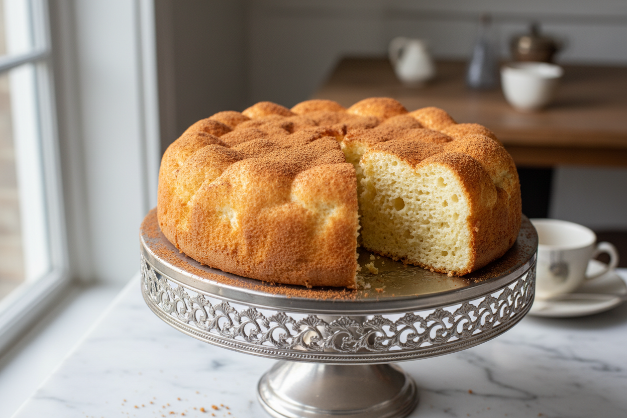 Carlee's protein angel food cake with cinnamon dusting, 15g protein per slice