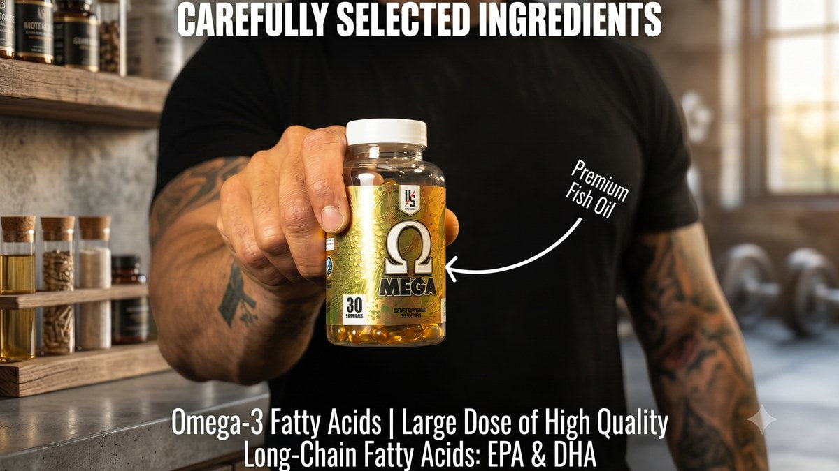 Die Tryin Co Omega3 held by athlete