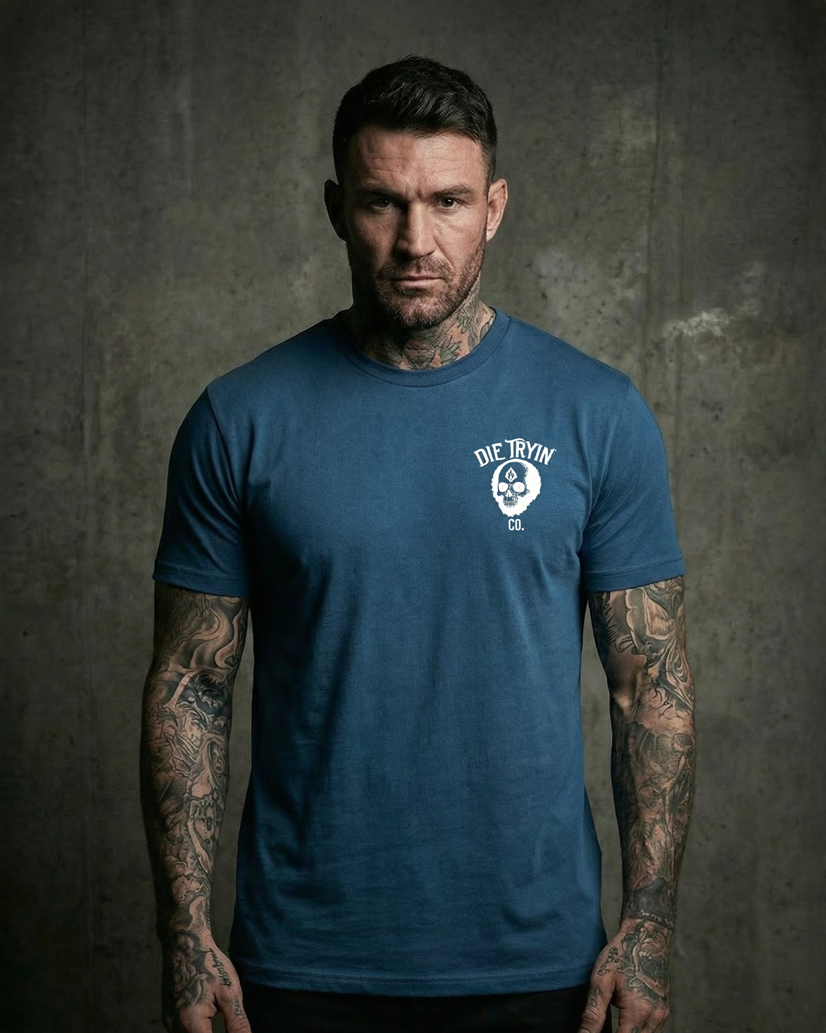 Blue Die Tryin Fitted Tee