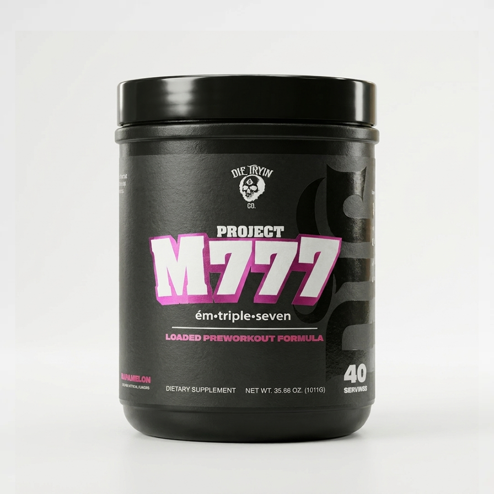 Project M777 loaded pre-workout formula tub in an alternate flavor, 40 servings