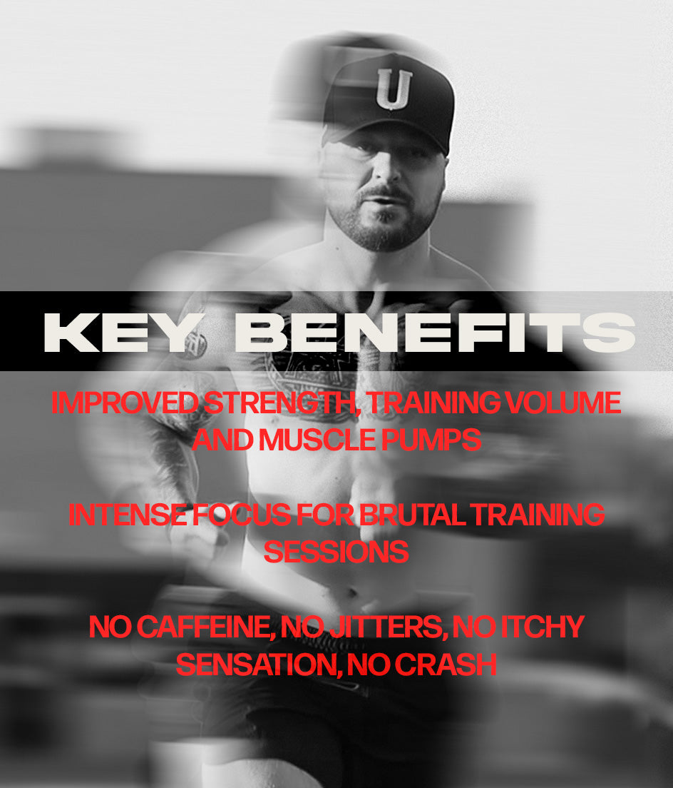 Red Dot key benefits: improved strength, training volume and pumps with no caffeine, no jitters and no crash