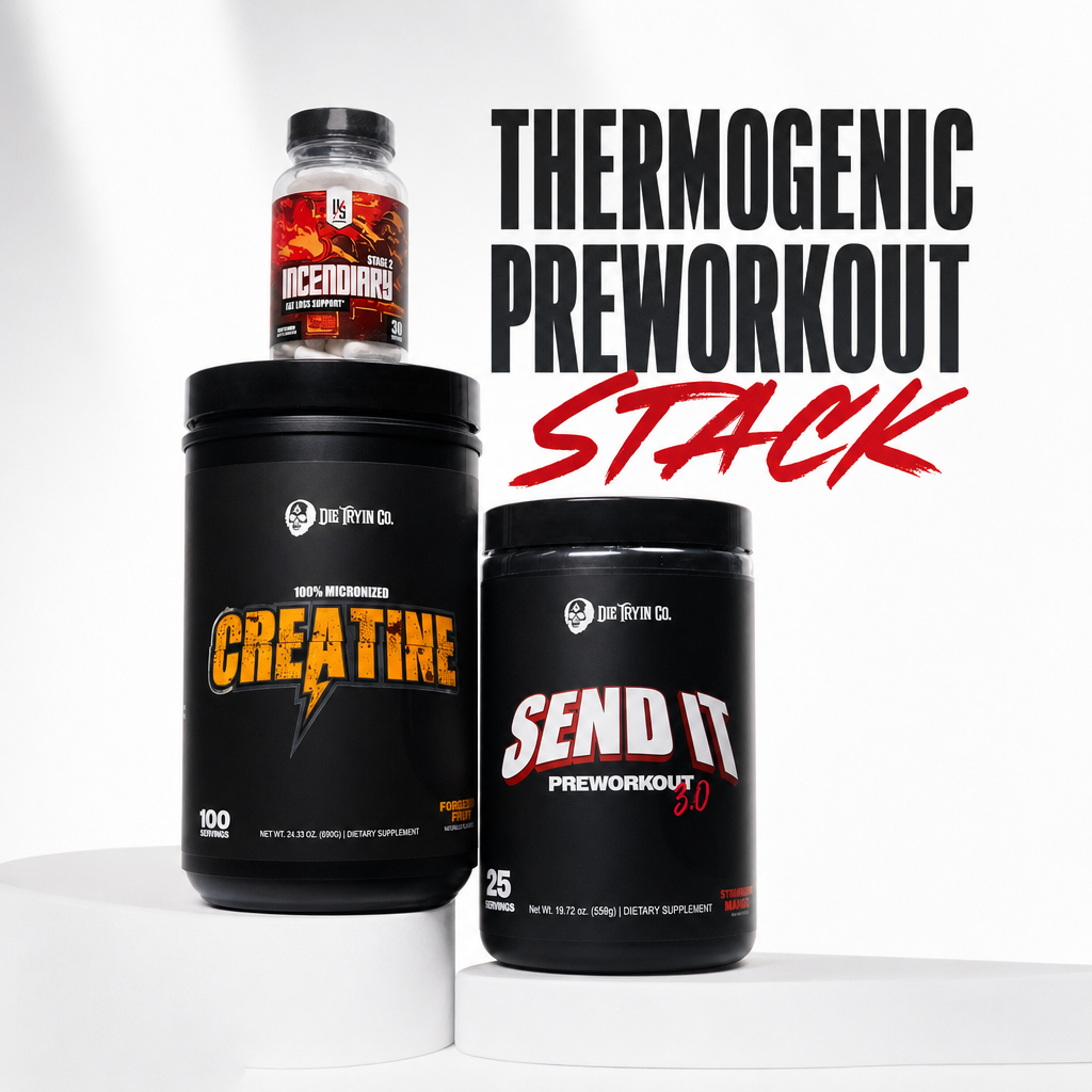 Thermogenic Preworkout Stack: Micronized Creatine beside SEND IT 3.0